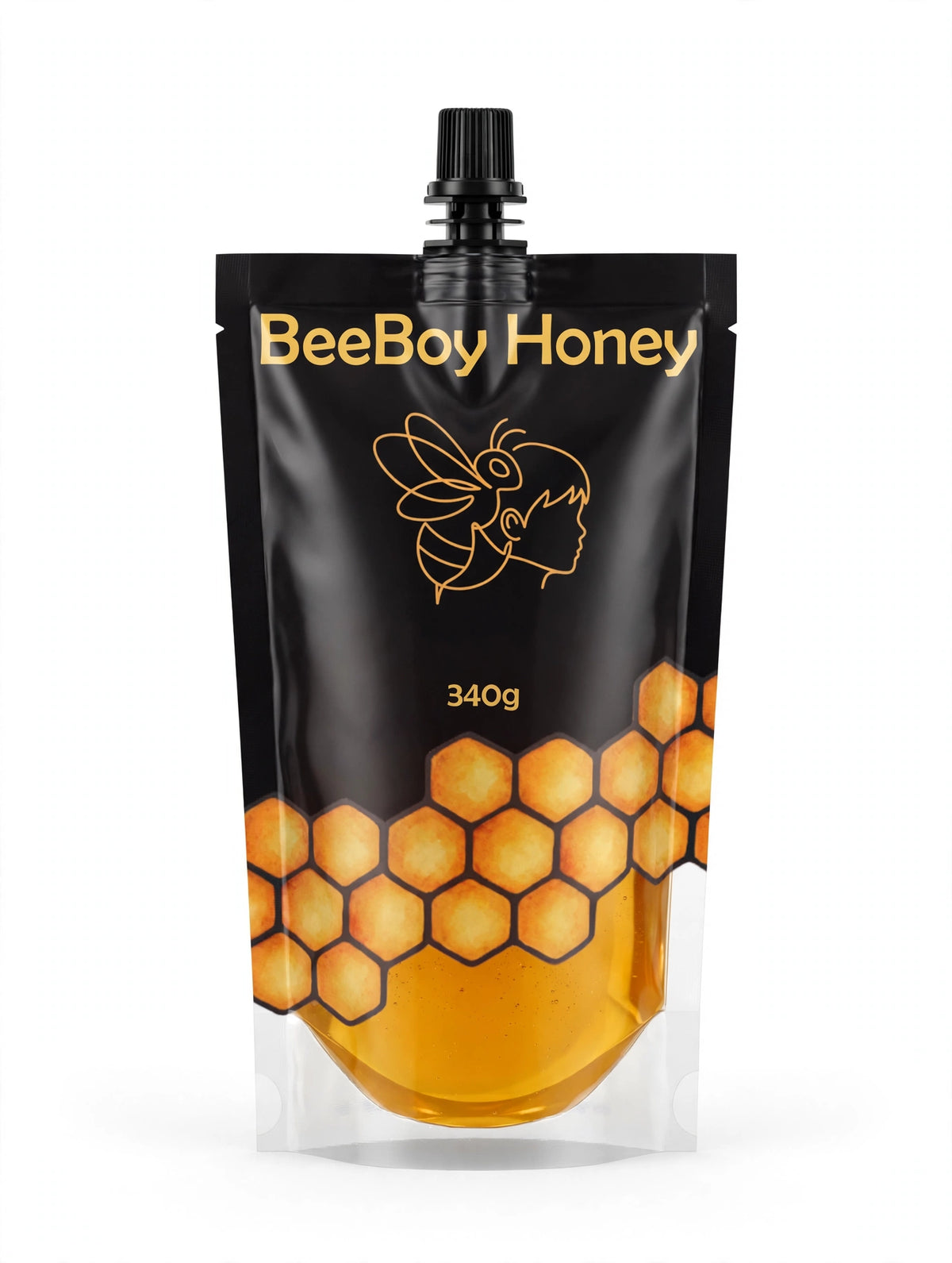 BeeBoy Honey Pouch 340g front packaging